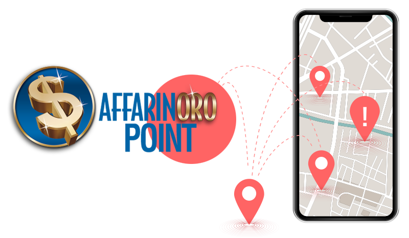 Mappa con smartphone e punti vendita Affarinoro Point a Palermo