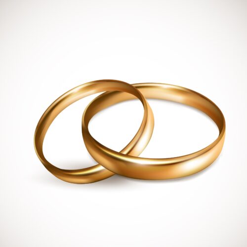 Anelli in oro bianco con diamanti su sfondo elegante