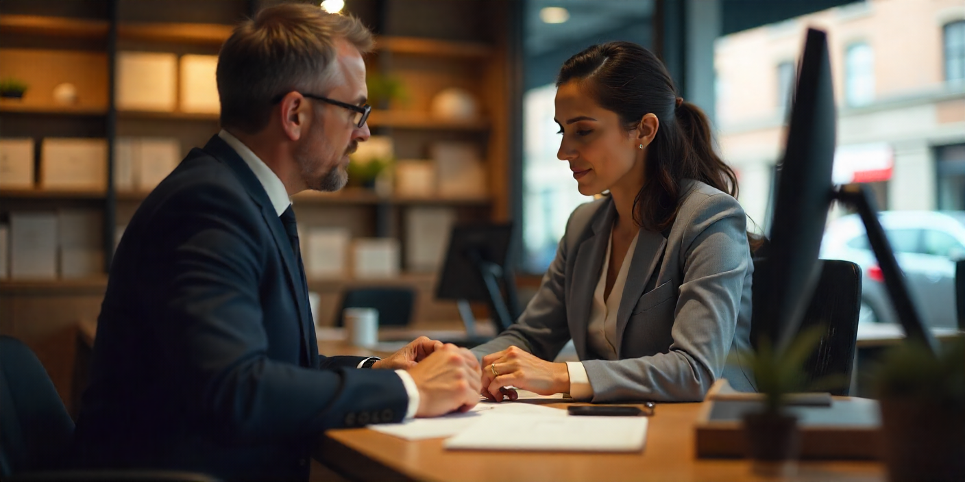 Consulente spiega al cliente la quotazione aggiornata dell’oro usato al grammo in tempo reale