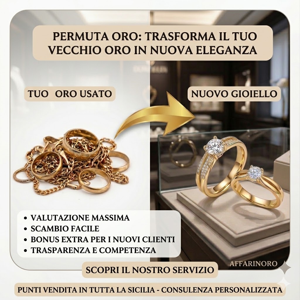 Permuta di oro con Affarinoro: valorizza i tuoi preziosi